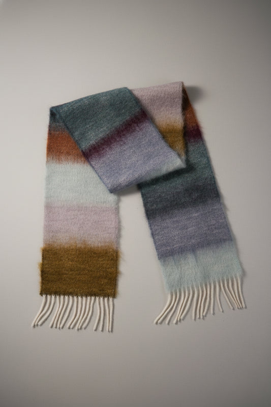 Bufanda Rayas Lilas & Azules