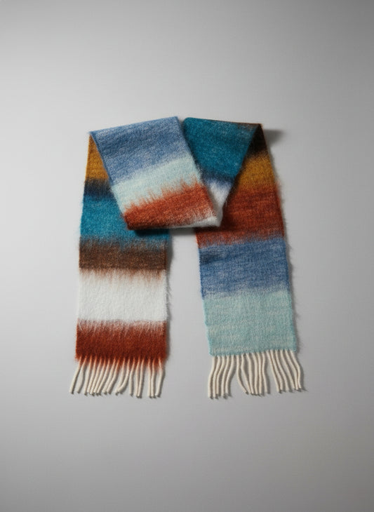 Bufanda Rayas Azules & Rojos